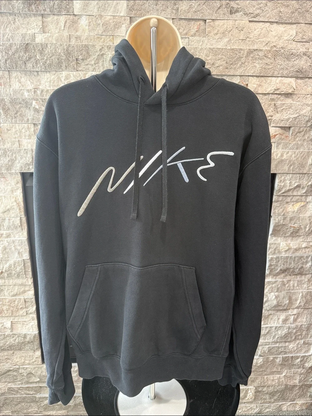 Nike Black Hoodie with Gray Logo